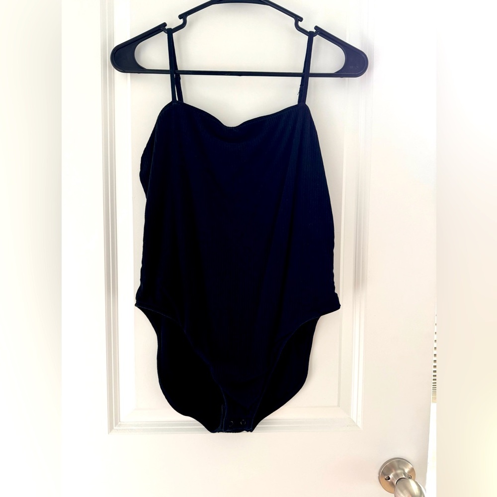 Black ribbed bodysuit